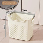 panier linge gris clair moderne poignées capacité grande rangement chambre bain pratique