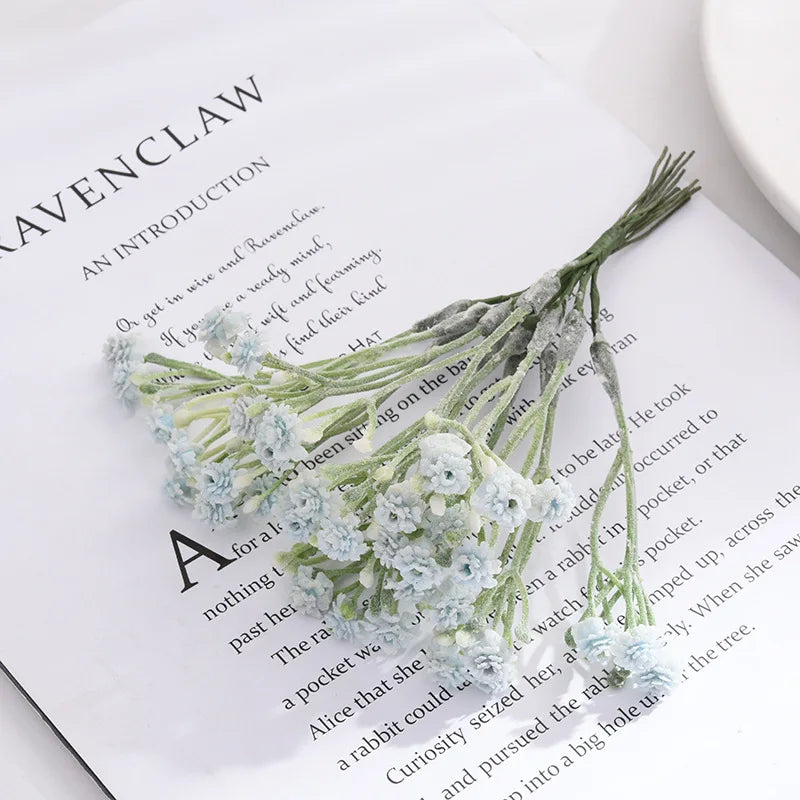 bouquet artificiel fleurs petites naturel minimaliste rose blanc bleu marron tiges intérieur mariage anniversaire
