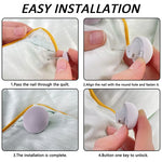 Pinces de fixation utilisées pour maintenir un drap de lit blanc