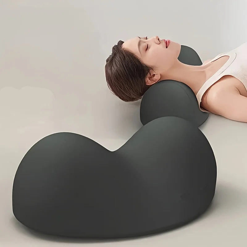 oreiller cervical mousse mémoire forme concave noir doux ergonomique literie voyage handwash polyester coton