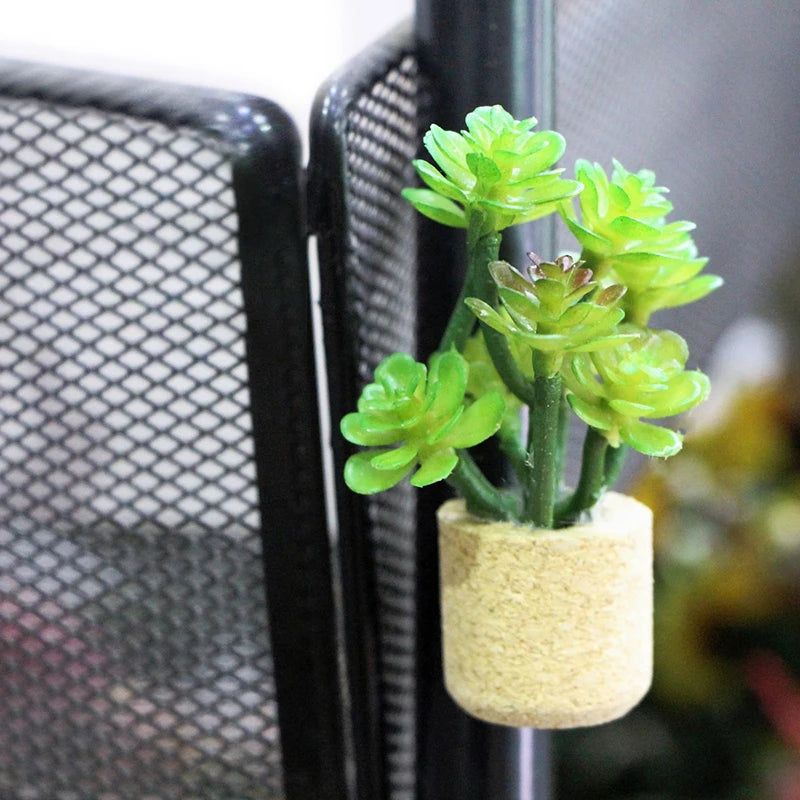 plantes artificielles modernes miniatures vertes fleuries pot liège décoration intérieure minimaliste fixations