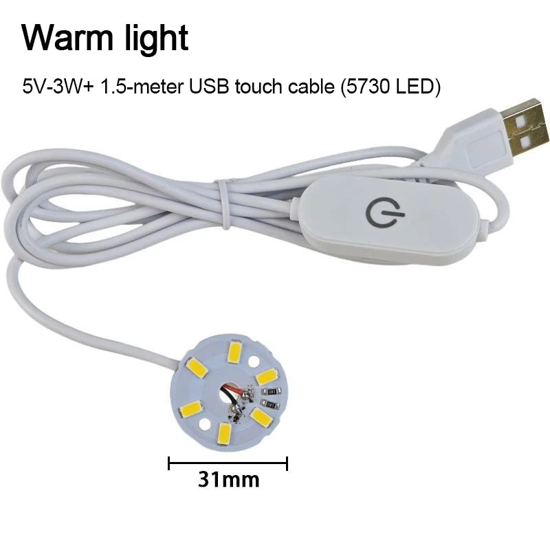 plaque led blanc couleurs 5w interrupteur tactile câble usb 1.5m moderne chambre coucher veilleuse