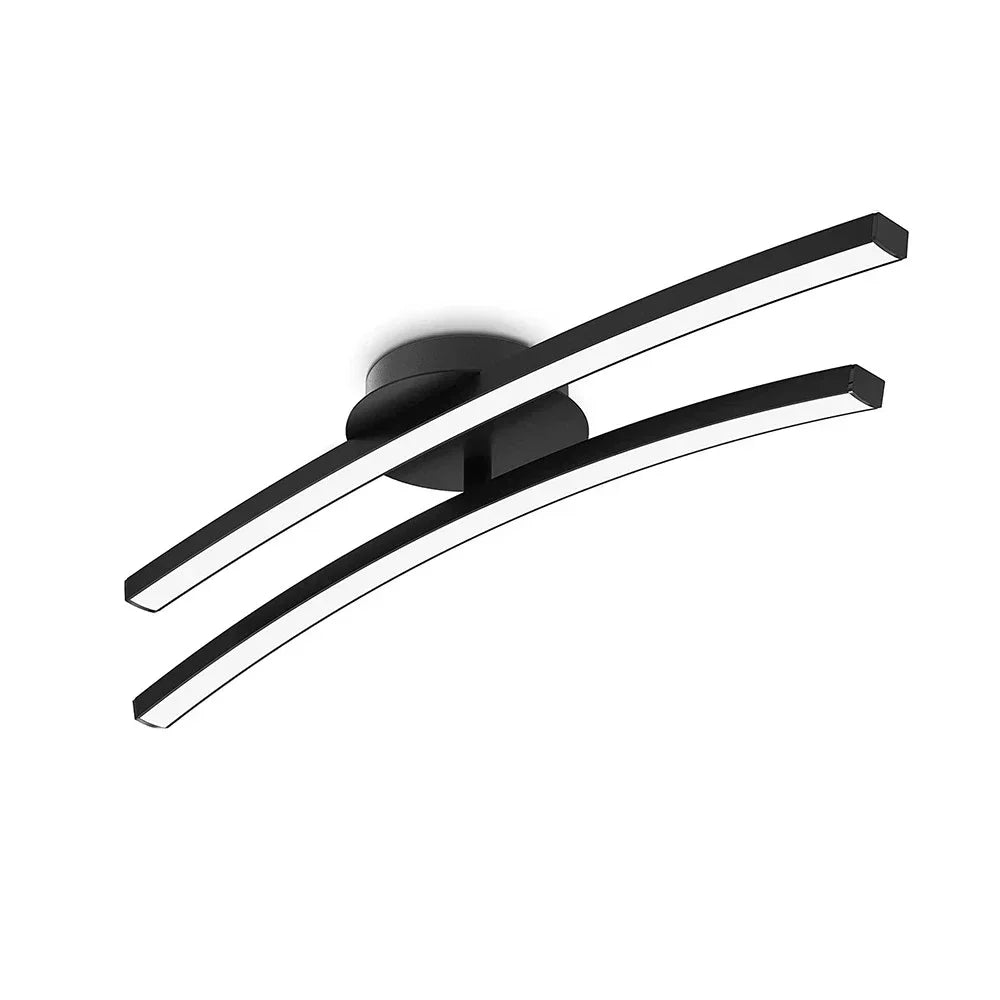 lampe moderne aluminium noir blanc flux lumineux élevé incurvé led contemporain