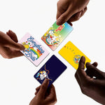 sticker carte crédit rainbow brite dessin animé adhésif réutilisable waterproof multicolore