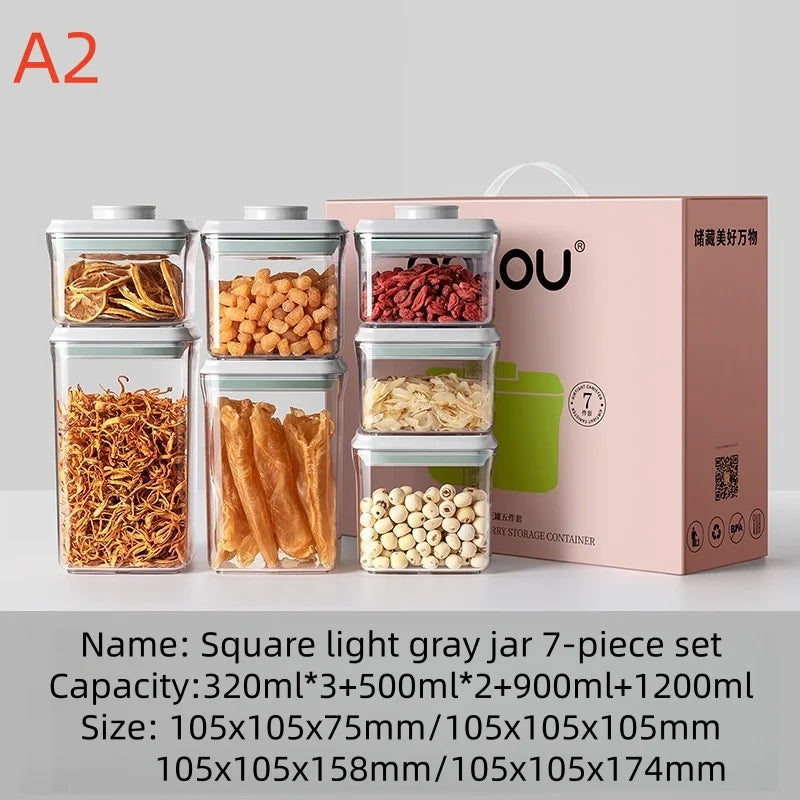 boîtes rangement transparentes hermétiques sans BPA alimentaires sèche noix moderne minimaliste washables