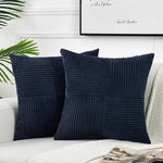 housses coussin polyester rayées modernes non toxiques opaques couleur beige marronclair blancvertmarine chambre
