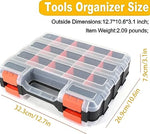 boîte rangement outils 34 compartiments amovibles transparente industrielle utilitaire plastique pvc