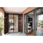 rideau porte adhésif fibre polyester blanc noir moderne 100x210cm