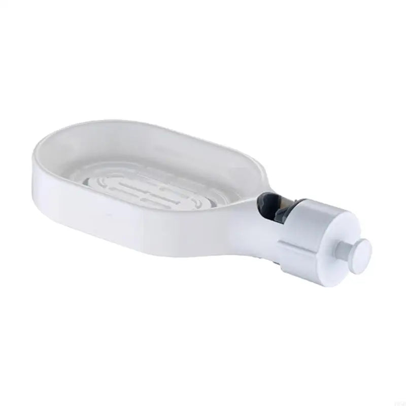 porte savon mural blanc chrome clip moderne salle bain fixe plastique
