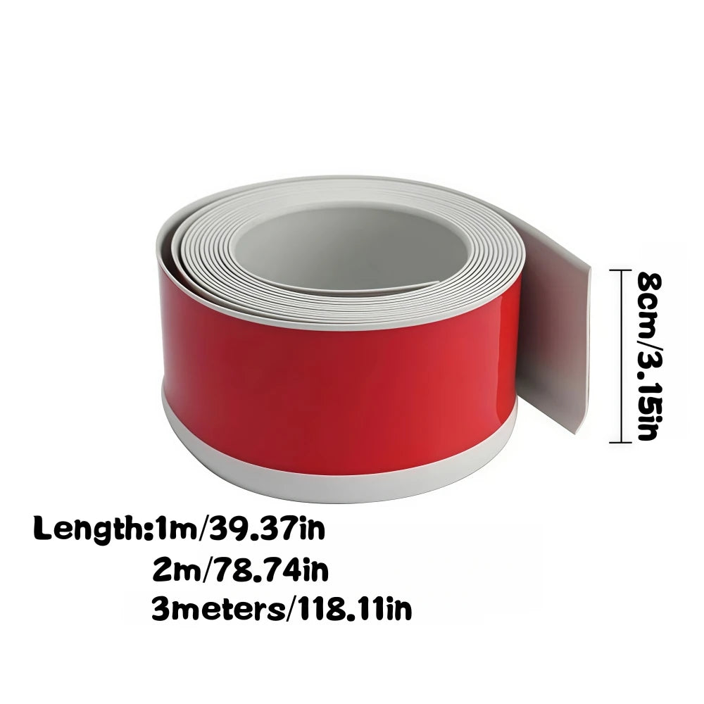 protection murale pvc moderne 8cm large 1m 2m 3m adhésif noir gris rouge