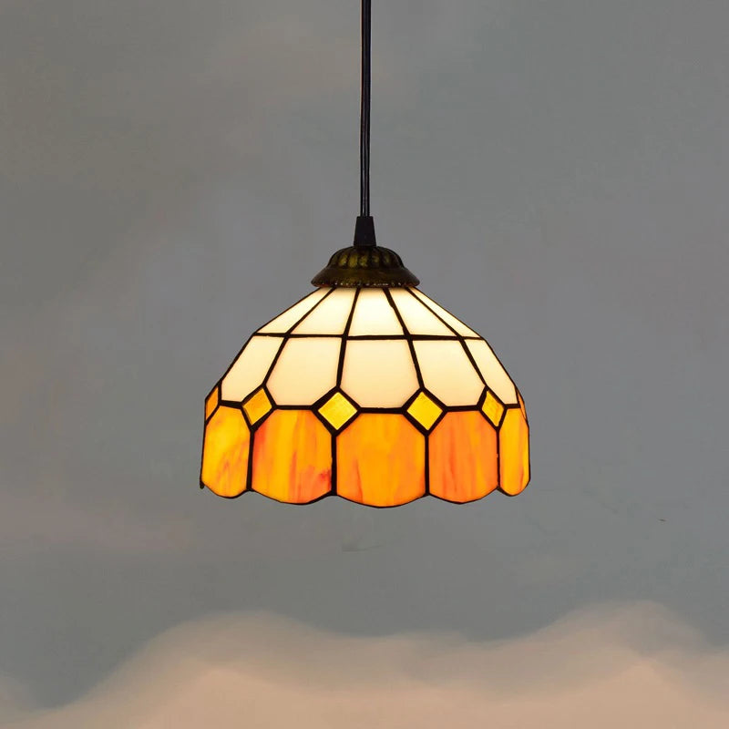 lampe suspendue tiffany multicolore floral chambre moderne étude luminaires métal opacité