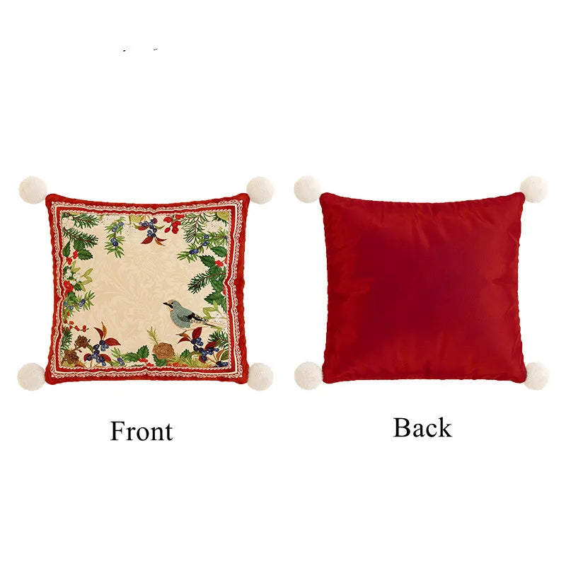 Coussins décoratifs carrés motif floral roses vintage beige lit canapé chambreextérieur