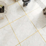 ruban adhésif moderne rayures blanc doré 5m imperméable résistant usage décoratif carreaux sols murs