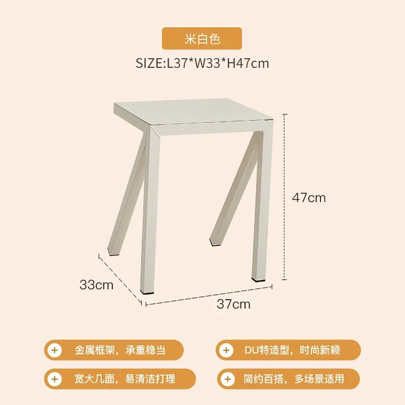 table d'appoint moderne table basse rectangulaire métal noir blanc rose jaune minimalistestyle nordique dopamine