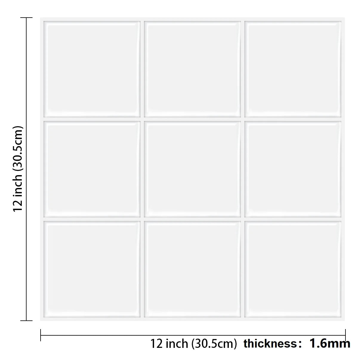 autocollants carreaux mur blancs modernes 3d adhésifs décoration maison 305x305mm 10feuilles