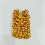 sac main pliable polyester motif fleurs boho chic noir bleu blanc rouge vert orange