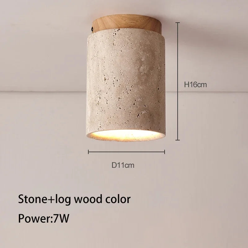 lampe moderne pierre bois texturée beige brun clair 3000k 4000k 6000k interrupteur bouton