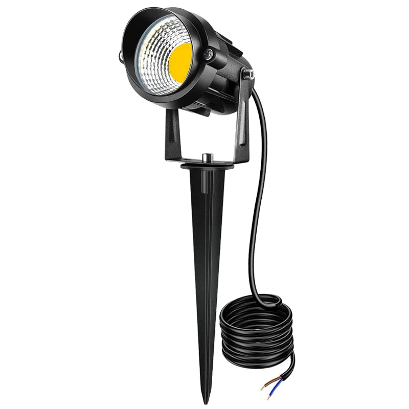projecteur paysager led 7w 2700k ip65 moderne noir rotatif 270deg