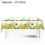 nappe plastique dinosaure motif enfant anniversaire decoration table verte marron blanc