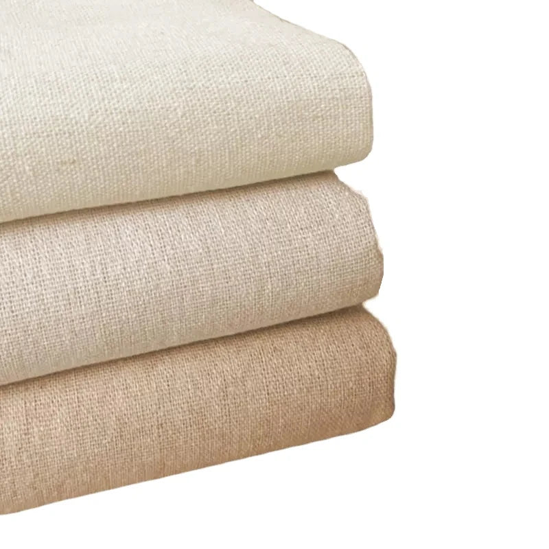toile lin naturelle beige rustique sac coussin rideaux décoration maison tissu artisanal