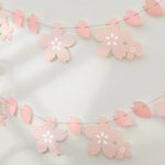guirlande décorative fleurs cerisier papier rose blanc festif japon gradient