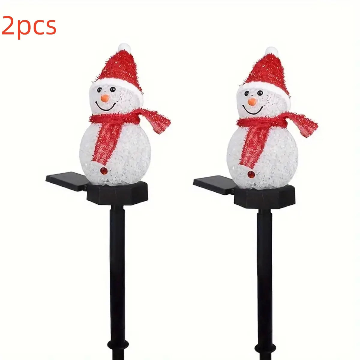 décoration noël bonhomme neige lumineux solaire extérieure intérieure clips glitter festive blanc rouge verte