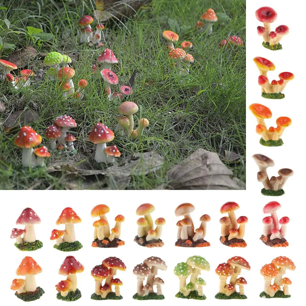 ornements jardin champignons décorations maison table sculptures pelouse extérieures figurines résine miniatures