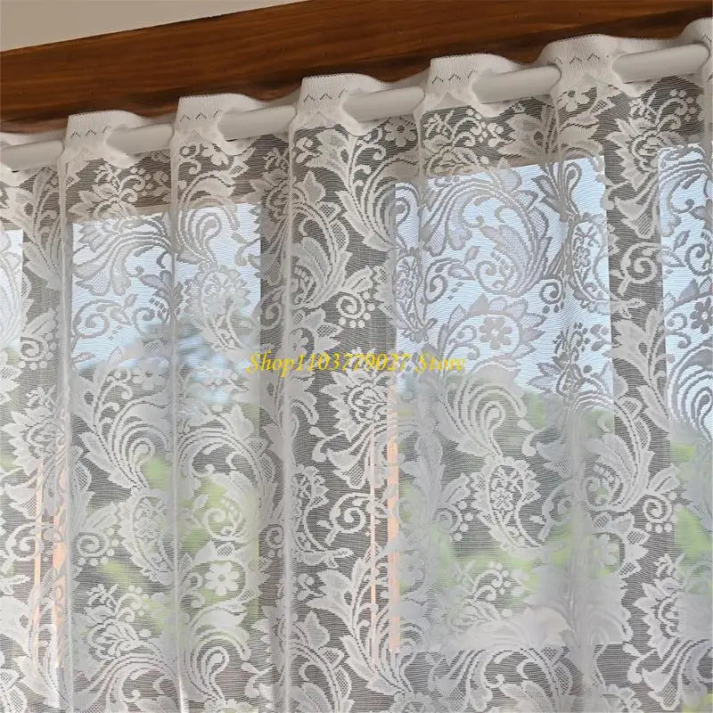 rideau blanc floral transparent dentelle chambre salon facile decoration champêtre