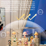 présentoir transparent modulaire solo salon respectueux environnement moderne cartoon figurines colorées hexagonal