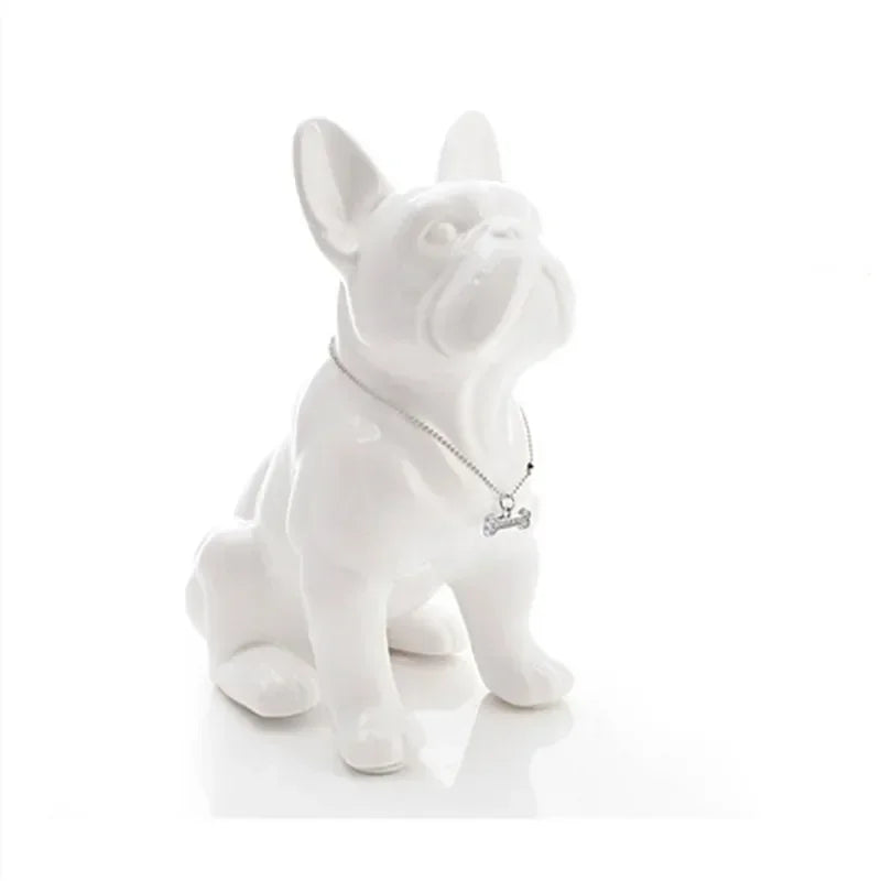 Sculpture animale en résine, bouledogue français design moderne
