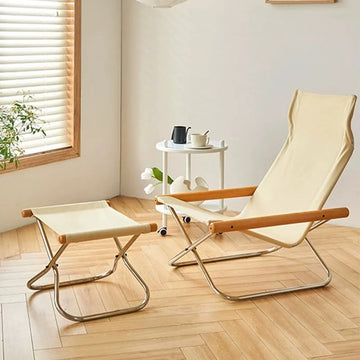 chaise pliable moderne tissu uni couleur beige jaune verte coussin minimaliste