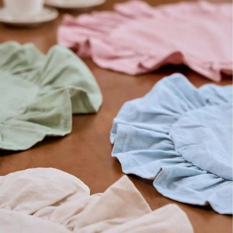 serviettes table classiques vert pastel rose bleu beige douces