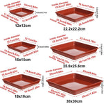 assiettes carrées modernes plastique opaque rouge noir blanc 12x12cm 15x15cm 18x18cm 22x22cm 25x25cm 30x30cm