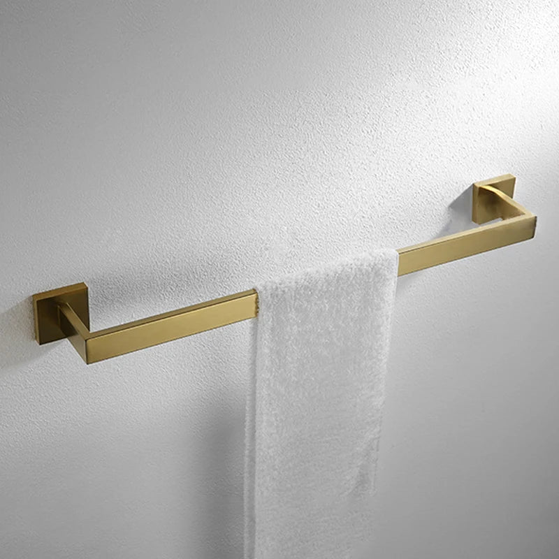 accessoires salle bain doré moderne porte serviettes support papier toilette porte savon vis montage