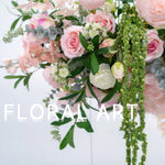 décoration murale artificielle bouquet fleurs roses pivoines feuilles vertes mariage anniversaireextérieur moderne 100cm 40cm