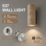 lampe murale moderne pierre jaune bois ampoules E27 cuisine chambre coucher salle manger