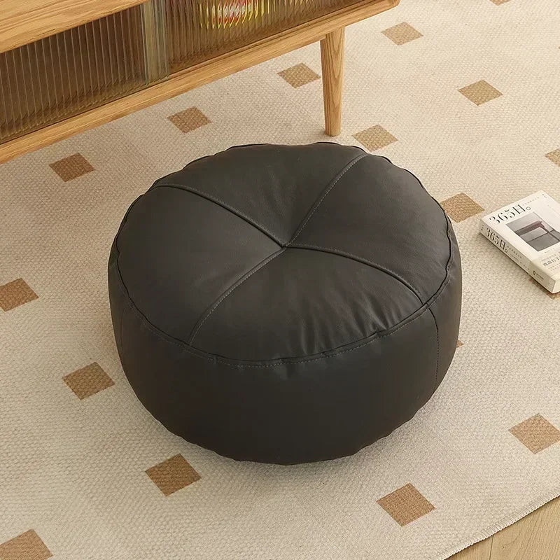 pouf moderne orange gris vert blanc mousse pu polyester coton imperméable amovible lavable
