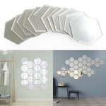 miroirs hexagonnels gris modernes adhésif intégré 8cm 7cm 12 pièces