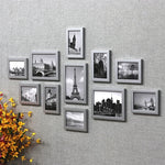 cadres photo moderne ensemble noir jaune bleu gris texturé opaques protections salon decoration