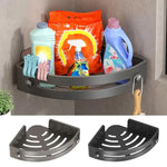étagère murale triangulaire salle bain gris métal crochets rangement douche moderne autocollante