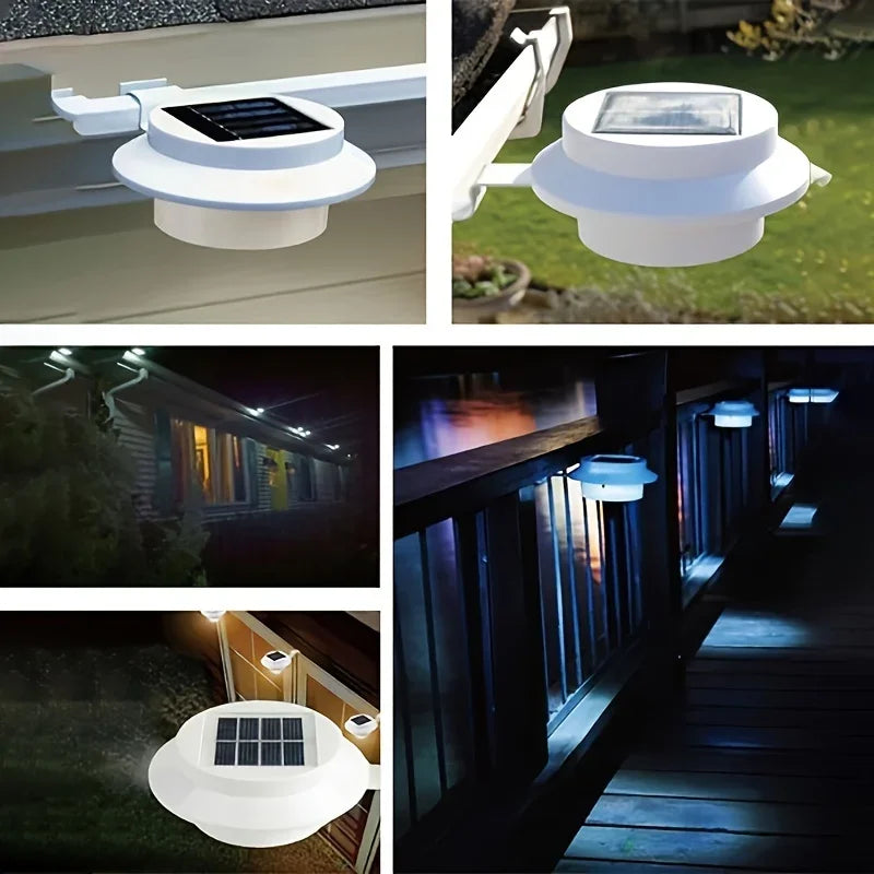 lampe solaire gouttière blanc moderne clips panneau solaire led interrupteurextérieur 2492000lm