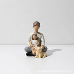 figurines familiales moderne résine blanche gris marron épurées minimaliste salon decoration
