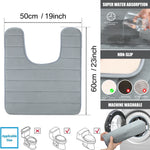 tapis toilette moderne gris clair pelucheux super absorbant antidérapant tissu microfibre chenille memory foam
