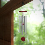 décoration extérieure sifflet vent rouge argenté métal bois ornements cloches balcon maison