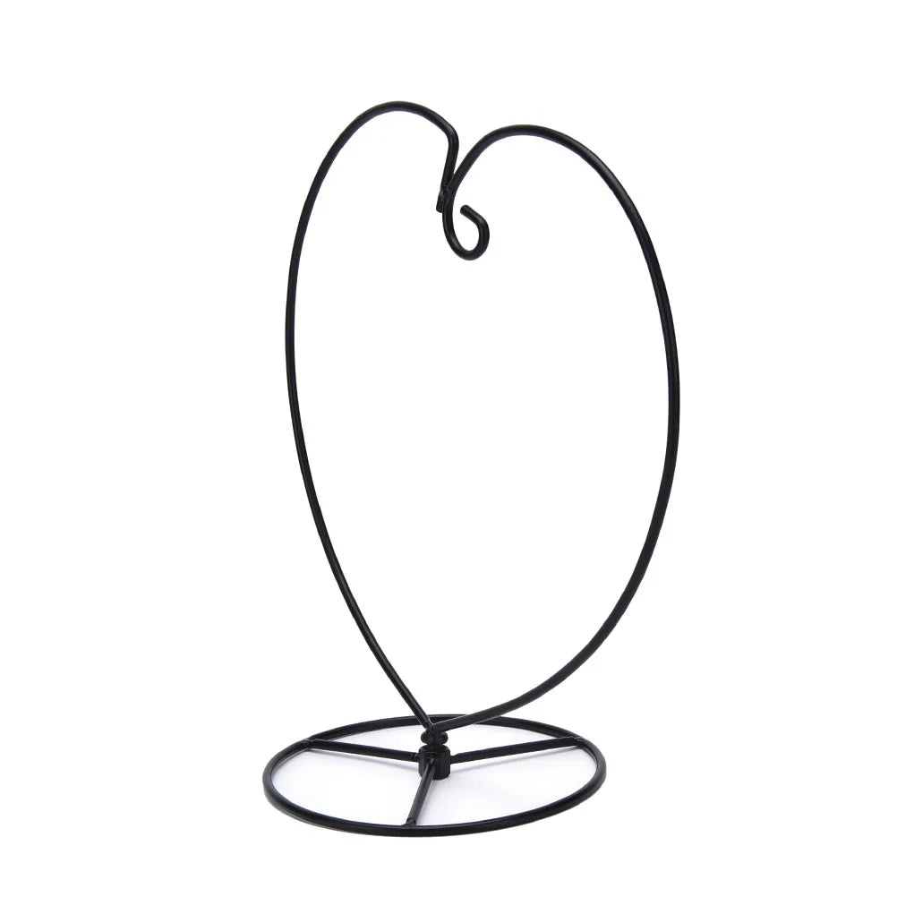 support globe verre terrarium forme coeur métal fil fer tressé noir