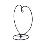 support globe verre terrarium forme coeur métal fil fer tressé noir
