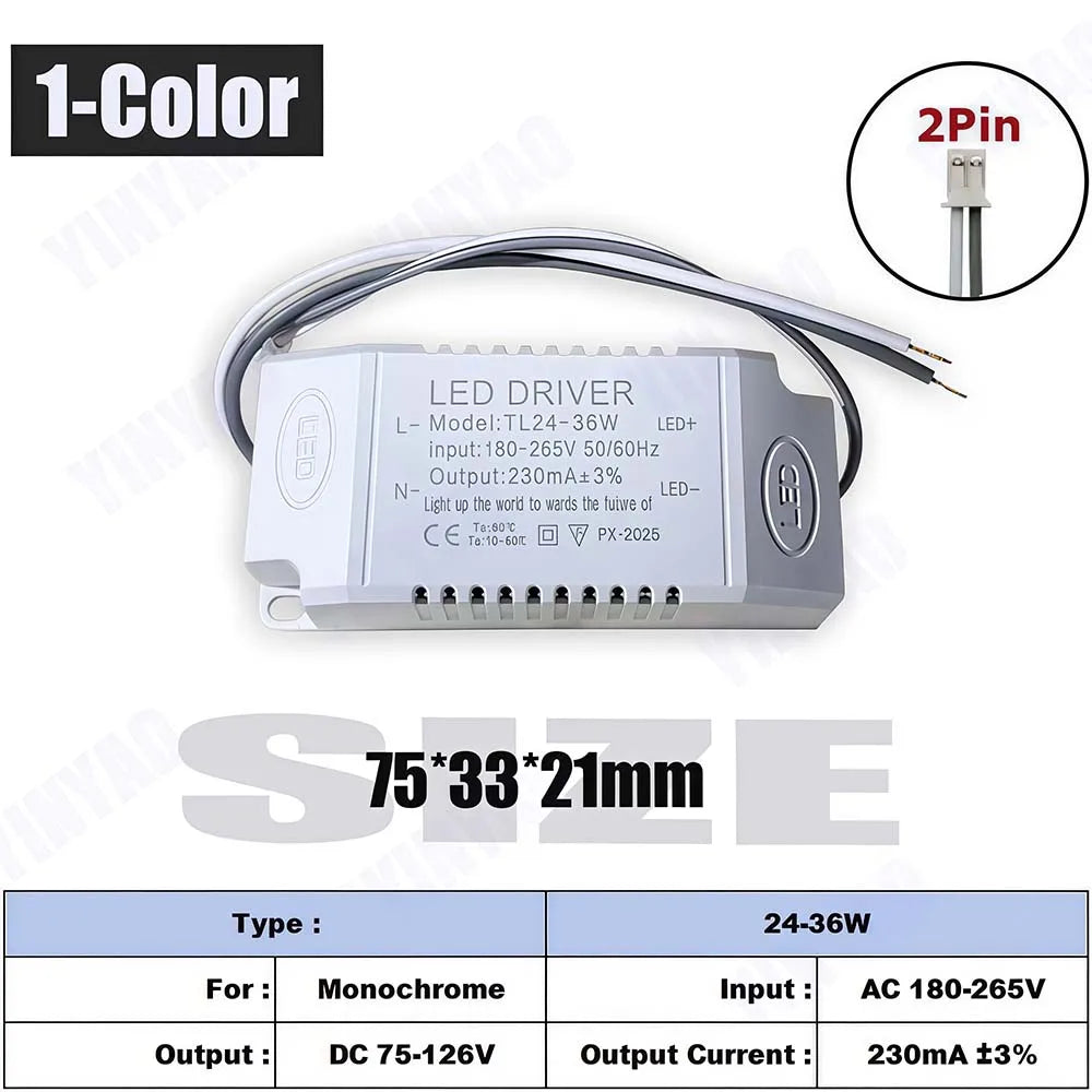 transformateur alimentation led 8w 12w 18w 24w 36w blanc moderne driver constant current 24v