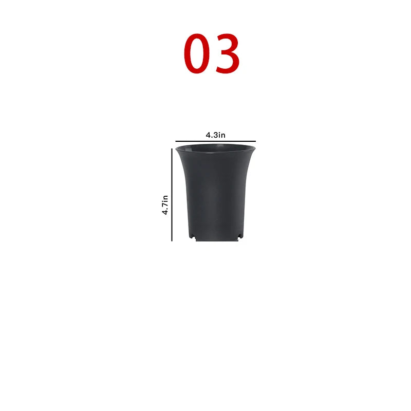 pots fleurs noirs modernes plastique plateau différentes tailles jardinage durable
