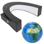 globe lévitation magnétique base lumineuse carte monde décoration moderne bleu vert