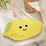tapis décoration maison jaune rose orange blanc dessin animé souriant imperméable salle bain porte